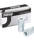 Go-To 1/4 Inch Air Hose Fittings Set With Industrial M-Type Coupler, steel construction, shown with packaging