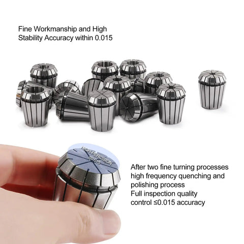 26 Piece ER32 Spring Collet Set For CNC Engraving Milling Lathe Tools 1/32 To 13/16 Inch Range Beefy 40Cr Spring Steel Workholding