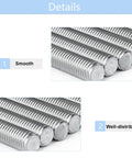4 Pack M8 1.25 X 400mm Fully Threaded Stainless Steel Rods, 304 Grade Right Hand Thread Studding Bars For Anchor Bolts, Clamps, Hangers And U-Bolts, Built To Last, DIY Friendly Hardware, close-up of stacked threaded rods