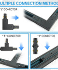 Connection methods for 26Ft Black H Track Lighting Rails Complete H Style Track Lighting Kit 3 Wire With End Caps Live End Feeds T And L Connectors