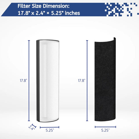 2-In-1 True HEPA Replacement Filter For Pure Enrichment PureZone Elite 4-In-1 Tower Air Purifier PEAIRTWR dimensions