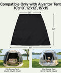 Sun Shade Sail Set For Screen House And Bubble Tent That Blocks 95 Percent Of UV With Durable Oxford Fabric Trapezoid 38 By 50 By 57 Inch Fit 3 Pack In Black For Outdoor Backyard Use, shown compatible with Alvantor tents.