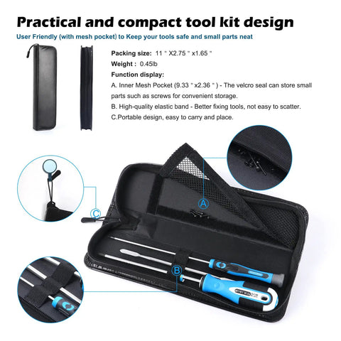 V Series Vacuum Disassembly Tool Set for V6 Through V15 Cleaners featuring compact carrying case with tools displayed