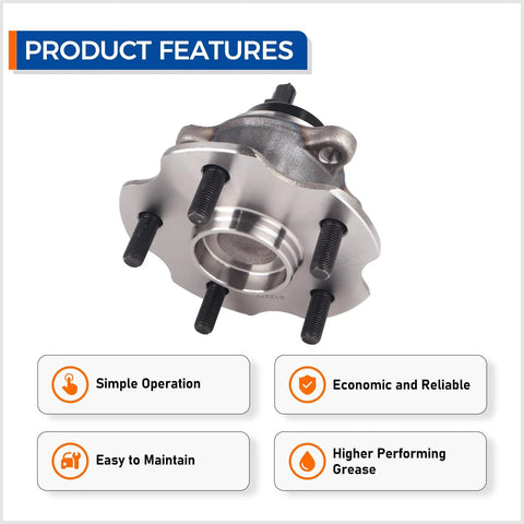 Product image of Rear Wheel Hub Bearing Assembly 512372 Fits 2006-2018 Toyota RAV4 With ABS, showcasing design and features.