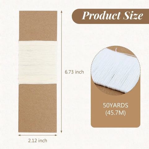 Linen Thread For Bookbinding And Sewing Signatures, Archival Quality, Unwaxed And Unbleached White, 50 Yards, 35 By 3 Gauge