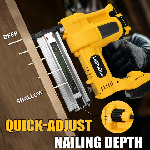 Cordless 2 In 1 Brad Nailer And Staple Gun Compatible With 20v Batteries, Heavy Duty 18 Nail Gun With 800 Fasteners, Slick Trigger No Drama Operation For Woodworking, Home Framing, Furniture Assembly, And Upholstery Jobs