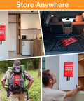 Grab And Go Fire Blanket For Home And Kitchen Safety 4 Pack 40x40 Fiberglass Emergency Suppression Blanket shown in various storage locations