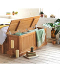 Open wooden chest supported by Beefy 200N Gas Strut Hinges For Heavy Lids Smooth Slow Close And Soft Close Quiet Controlled Operation