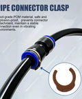 Pro Grade 175 Piece Push To Connect Air Hose Fittings Kit With NPT Threads close-up pipe connector clasp