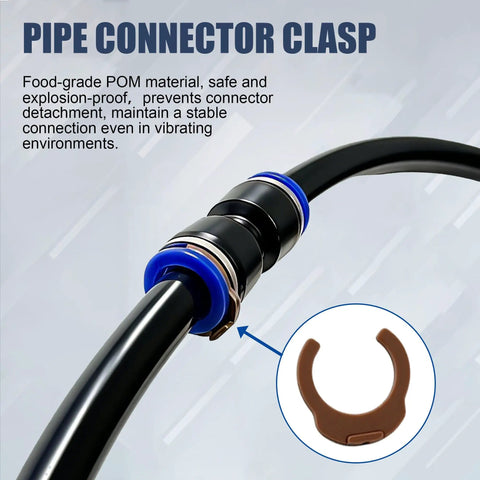 Pro Grade 175 Piece Push To Connect Air Hose Fittings Kit With NPT Threads close-up pipe connector clasp