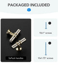 Brushed Nickel And Brushed Brass Cabinet Knobs And Handles, Single Hole Modern T Bar Drawer Pulls, 5 Pack, with screws included