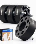 4x4 Wheel Spacers For Golf Carts Set Of 4, 2 Inch Spacers, Premium Aluminum, in black, with packaging box, on white background
