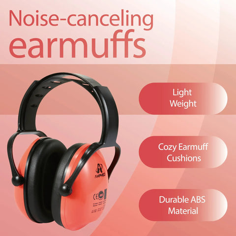 Kid Safe Noise Reduction Ear Muffs With Plush Cushions For Toddlers, Kids And Teens, Real-World Noise Blocking, Coral