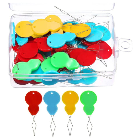 30 Piece Gourd Shaped Needle Threaders Set for Sewing and Crafting, Plastic Wire Loop DIY Threaders with Clear Box