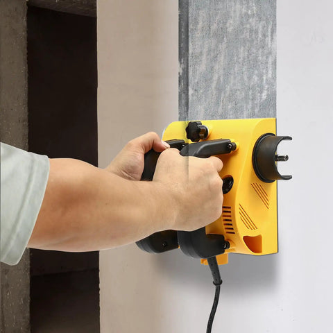 Hardcore Electric Wall Planer With Strong Motor Designed For Smooth Concrete Scraping And Fast Tile Removal adjustable depth settings in use.