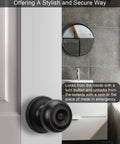 Oil-Rubbed Bronze Privacy Door Knobs For Interior Doors, No-Fuss Keyless Privacy Function on bathroom door showcasing modern design.