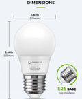 Yellow Amber Bug Light Bulbs For Outdoor Porch And Indoor Hallways A15 5W LED 450 Lumens E26 Edison Base 40W Equivalent dimension details