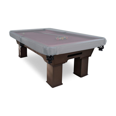 Heavy Duty Outdoor Pool Table Cover With 18 Oz Cover Tuff Waterproof Fabric Weatherproof For Extreme Conditions Fits 96In Wide By 48In Deep By 8In High Pool Table Gray covering a pool table