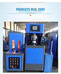 Heavy Duty Semi Automatic Blow Molding Machine For Plastic Bottle Production with control panel, used for beverage and cosmetic containers.