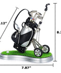 Golf Pen Holder Desk Accessory For Men And Women Mini Golf Bag Pen Holder With 3 Mini Club Pens And Ball on grass base