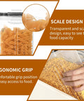 4L Cereal Storage Set With Airtight Containers And Lids showing transparent scale design and ergonomic grip for easy access