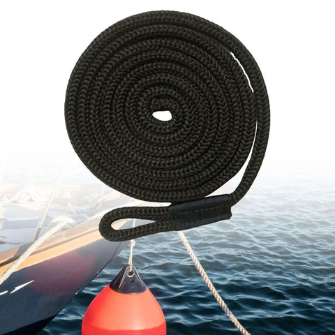 Boat Fender Lines Mooring Yacht Rope Inflatable Fender Hanger Dock Protector PE Material Accessory Black Coiled
