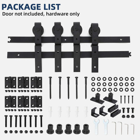 60 Inch Bi Folding Sliding Barn Door Hardware Kit For Four Bifold Doors Heavy Duty Black Steel components
