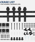 Beefed Up Bi Folding Sliding Barn Door Hardware Kit For Four Doors, 14 Inch Bifold Track System With 200 Lb Capacity components