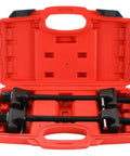 MacPherson Strut Spring Compressor Tool Kit with red case and locking pins for safe precise coil spring compression
