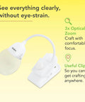 Pro Grade Optical 3X Magnifier With Handi-Clip and Detachable Flexible Arm against yellow background