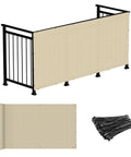 3x10 Balcony Privacy Screen For Deck And Patio Outdoor Mesh Fence Cover With Zip Ties UV Protected Beige Privacy Shield