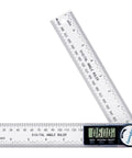 Heavy Duty Digital Angle Finder Protractor Tool With Sleek Seven Inch Body For Zero Guesswork 360 Degree Setup On Woodworking Or Home Shop Tasks That Deliver Hella Precise Readings Every Single Time You Use It, showing digital display.