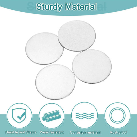 4 Pack 54mm Stainless Steel Discs For Dope Crafts And Jewelry Making, Flat Round Sheets 1.8mm Thick, Durable 304 Stainless Steel