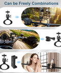 Handlebar Bike Pole Mount Kit With 360 Degree Ball Head for Action Cameras, phone holder setup on bike and motorcycle