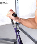 Heavy Duty Metal Resistance Band Handles With Knurled Steel Grip Surface for Elastic Band Workouts and Pull Ups in Use