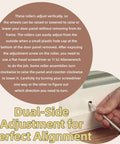 Instructional guide showing dual-side adjustment for perfect alignment of 2 Pack Gliding Patio Door Tandem Roller Assembly.