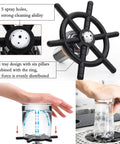 Stainless Steel Glass Rinser For Sink With One Hand Operation Pitcher And Espresso Rinser showing spray holes and use