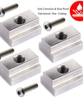 Heavy Duty T Slot Nuts And Bed Rails Cleats For Toyota Tacoma And Tundra Pickups, zinc coated, four pack, 1.25x0.88x0.31 inches.