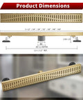 36 Inch Linear Shower Drain Gold Rectangular Floor Drain With V Shape Channel For Fast Drainage 304 Stainless Steel cUPC Certified