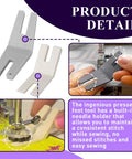 Six Pack Hump Jumper Sewing Tool Set For Quick Seam Finishing And Button Attachments With Two Size Options To Tackle Thick Fabrics Like Denim And Sweatshirts Universal Fit For Most Home Sewing Machines showing close-up of tool use on fabric