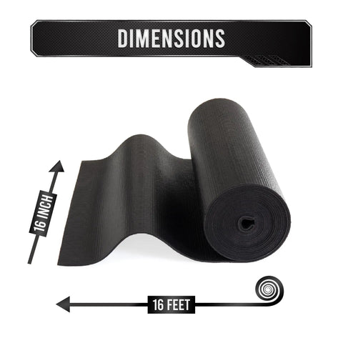 Professional Grade Tool Box Liner 16 Ft By 16 In Black Non Slip Thick Drawer And Cabinet Shelf Mat For Tool Boxes Drawers And Shelves Keeps Tools In Place And Prevents Scratches And Messes
