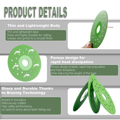 Product details of 5 Pack 4.5 Inch Diamond Cutting Discs For Angle Grinder Ultra Thin Chip Free Durable Tile Marble Glass Cutting Versatile High Performance Diamond Blade Set With Manganese Matrix For Long Lasting Smooth Clean Cuts