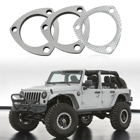 Premium Stainless Steel 3 Inch Exhaust Flange Gasket Repair Kit with Heavy Duty Bolts for manifolds and mufflers.