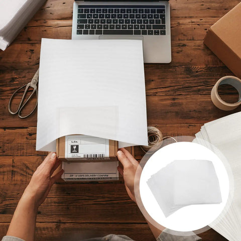 Using Epe Foam Wrap Cushion Packaging Material Pressure-Resistant White Foam Sheets Pack Of 100 for wrapping a package on wooden table.