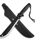 19 Inch Machete With Saw And Sheath, Sharp Blade, Ergonomic No Slip Handle For Bushcraft, Camping, Hunting, Yard Work