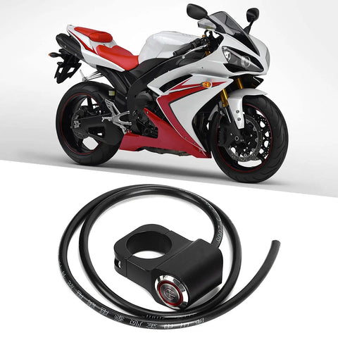 Ride Ready 12V Stainless Steel LED Spotlight Handlebar Switch For Motorcycles ATVs And Electric Bikes With Red Indicator Light 25mm Mount