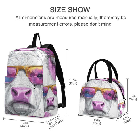Dope Cow Print Backpack Insulated & Multi-Pocket ✓