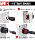 Installation guide for Waterproof PG11 Nylon Cable Glands 20 Pack Adjustable 5-10mm with Gaskets Black IP68 Rated Seals