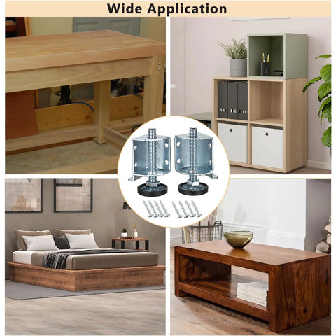Heavy Duty Corner Leveling Feet For Uneven Floors Adjustable Furniture Levelers with left and right brackets for various furniture