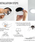 Installation steps for 12 Pack 4 Inch Ultra Thin LED Recessed Ceiling Lights With Junction Box Dimmable Canless Wafer Downlights 5000K Daylight 9W Equivalent To 80W 810 Lumens High Brightness ETL Energy Star Certified with diagrams and hand showing assembly process.